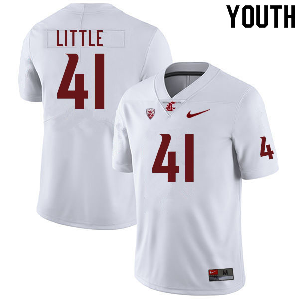 Youth #41 J.R. Little Washington Cougars College Football Jerseys Sale-White - Click Image to Close